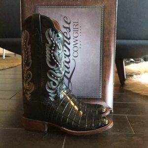 Lucchese Black Caiman Cowgirl boots 8.5B